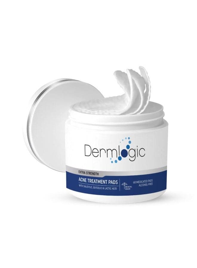 Anti-Blemish Control Pads- Contains Salicylic, Glycolic, Lactic Acid for Face & Body. Clears Away Clogged Pores, Oily Skin & Cystic Breakouts. Removes Dark Spots, Blackhead & Whitehead Pimples