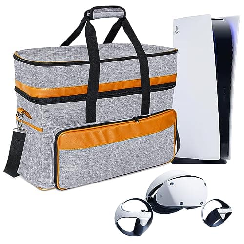 FPVtosky Carrying Case for PS5 Pro & PSVR2, Large Travel Bag for Playstation VR2 & PS 5/PS 5 Pro/PS5 Slim, Protective Storage Carrying Case Compatible with Playstation 5 & PS VR2 Gaming Accessories