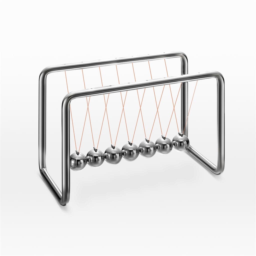 CERROPI Newton Cradle Balance Balls Newton Pendulum with 7 Balls 40 Sec Swingtime Classic Newton Swing Ball Decorative Physics Gadget for Desk Stainless Steel Frame