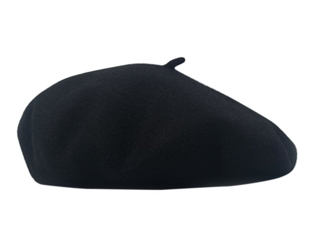 AIYUE Women Men Warm Beanie Hat Solid Color Wool French Beret Artist Painter Fancy Dress Costumes Black Black 10.6 in