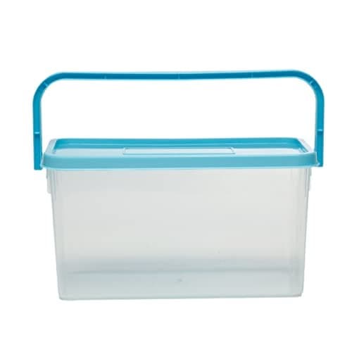 Gluman Polypropylene Pick N Carry Multipurpose Storage Box With Lid (3.3 Litre) | Dishwasher Safe | Freezer Safe | 100% Food Grade | Recyclable (Blue)
