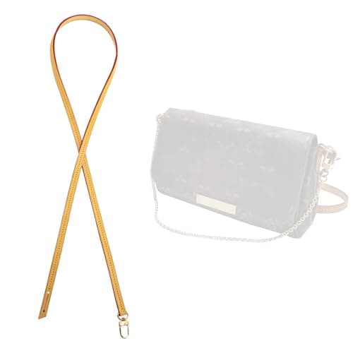 jiesinlov Genuine Vachetta Leather Thin Purse Strap Replacement,Purse Shoulder Straps for Monogram Pochette Handbag (Single Buckle-Width0.37in&Length:35.4in)