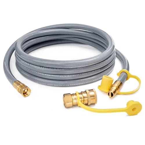 GASPRO 12 Feet 1/2" ID Natural Gas Hose, Low Pressure LPG Hose with Quick Connect, for Weber, Char-broil, Pizza Oven, Patio Heater and More