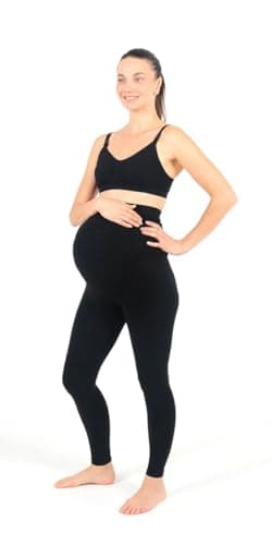 MOTHERS ESSENTIALS Maternity Pregnant Stretch Women Leggings (M, Black)