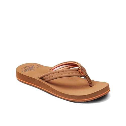 REEF Cushion Breeze Womens Flip Flop, Ultra Soft Cushion Footbed, Arch Support, Tan/Smoothie, 9