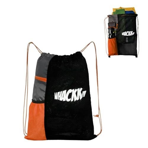 WHACKK Joss Black 9L |Sports Bag|Swimming Equipment Netball Dry Drawstring Bags for Shoes & Clothes|Sports Gear| Accessory Pocket |Gym Tution | 1 Bottle Holder| Accessory Pocket (Orange)