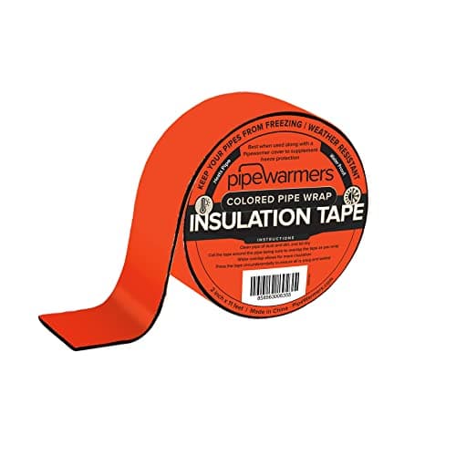 The Original Colored Pipe Insulation Tape by Pipe Warmers-Indoor/Outdoor Use,Weather Resistant,Water Proof Insulation,Keep Pipes Dry and Warm,Prevent Frozen Pipes.Self-Adhering(2in X 11ft, Orange)