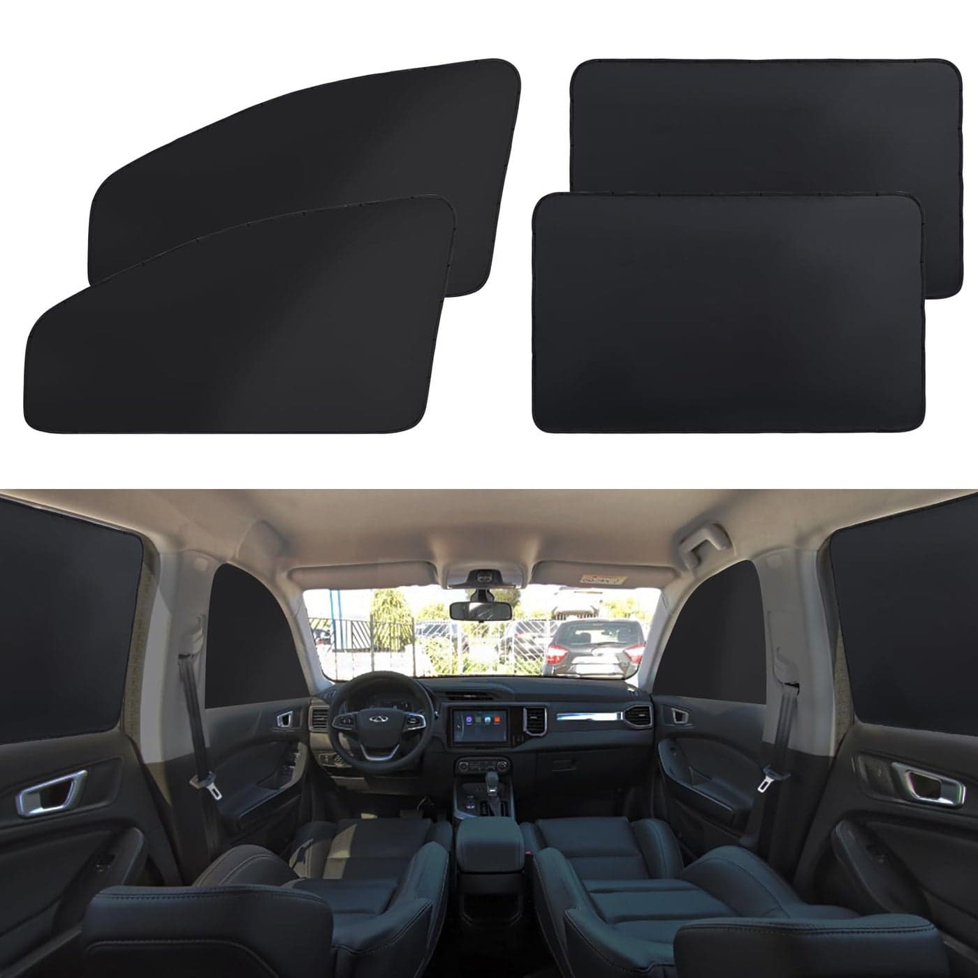 XCBYT Car Window Shades 4 Pcs Car Privacy Curtains 100 Block Light Car Window Covers Magnetic Side Window Sun Shade Keeps Cooler for Breastfeeding Taking a nap Changing Clothes Camping