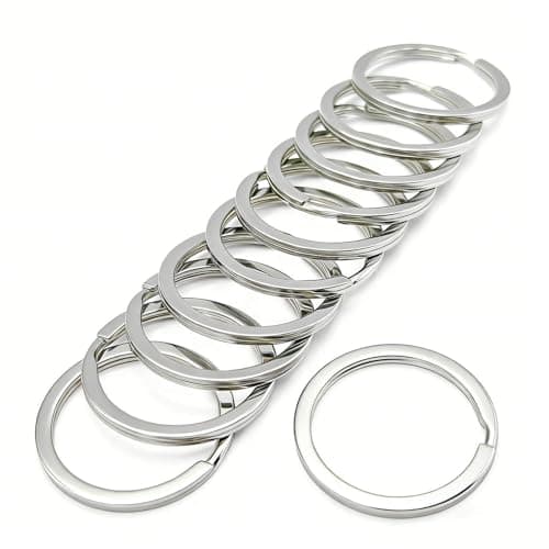 11 Pcs Stainless Steel Keyrings,Heavy Duty Round Split Key Chain Rings,30 mm/1.2 inch Flat Keyring