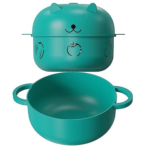 68 OZ Microwave Ramen Bowl, Noodle Cooker, Steamer for Cooking Food and Vegetables with Removable Strainer, Green
