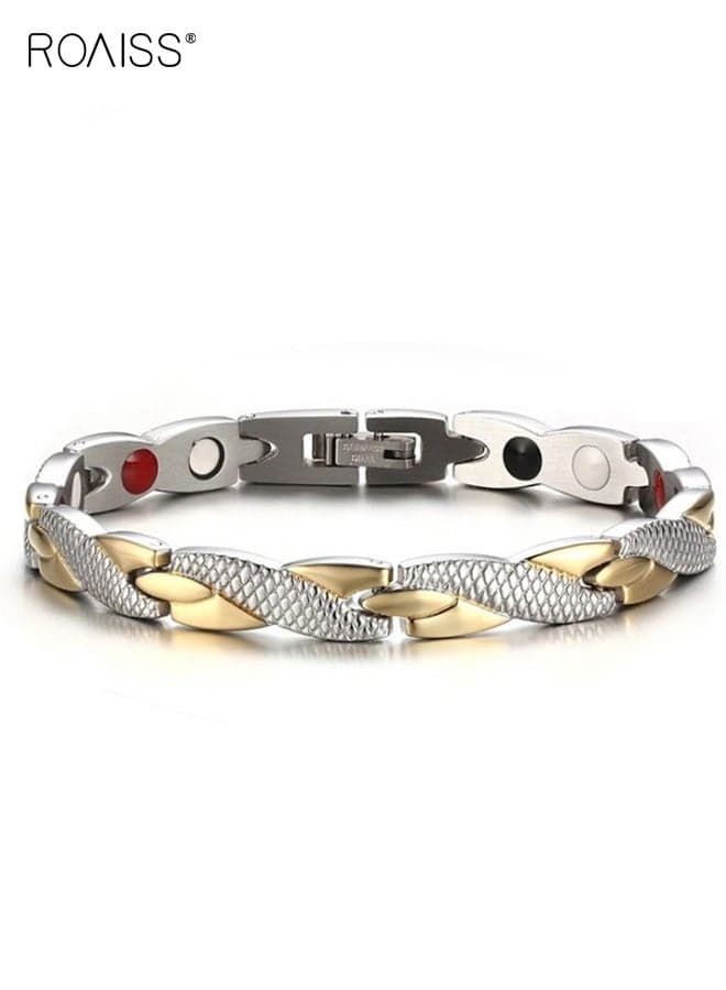 Chic Magnetic Dragon Textured Bracelet, Men's Fashionable Geometric Detachable Cuff Bangle, Multicolor Casual Wrist Jewelry Gift for Men Father Brother, Gold/Silver