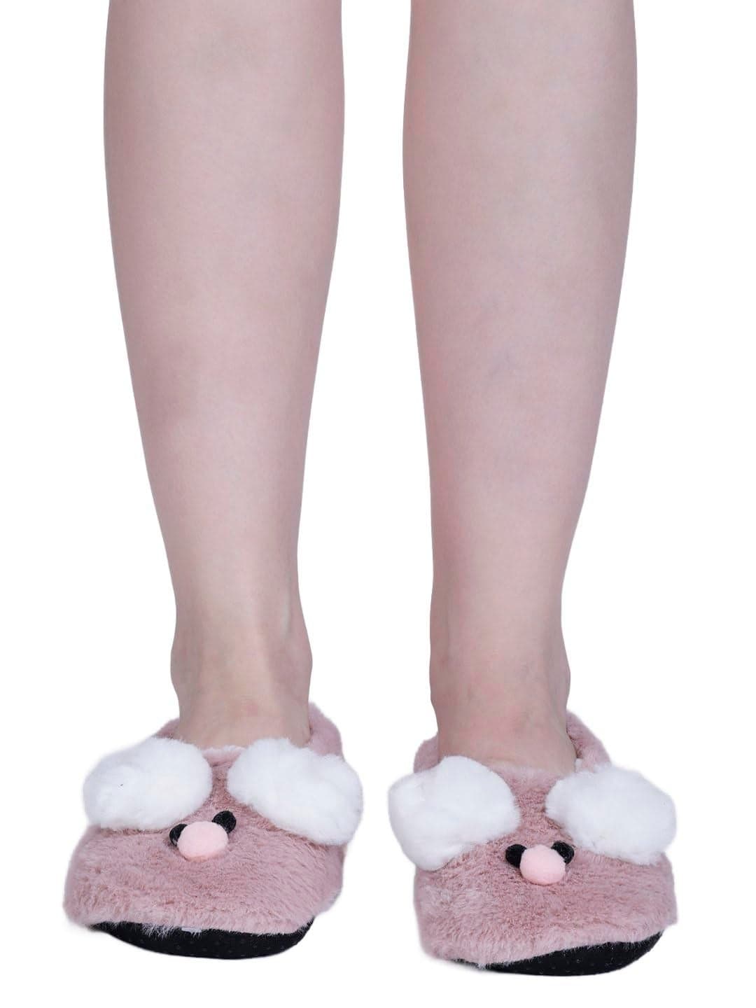 Dollar Women Anti-Slip Super Elastic Cotton Indoor Outdoor Floor Slipper Causal No Show Fur Slipper Socks In (Pack of 1)