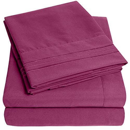 1500 Supreme Collection Queen Sheet Sets Berry Purple - Luxury Hotel Bed Sheets and Pillowcase Set for Queen Mattress - Extra Soft, Elastic Corner Straps, Deep Pocket Sheets, Queen Berry Purple