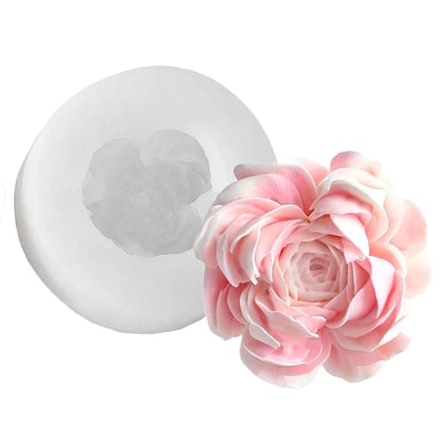 Candles Molds for Candle Making, 3D Flower Silicone Molds for Fondant Chocolate Candy Cake Decorating Baking Candle Soap Pastry Polymer Clay Craft Mould (Herbaceous Peony)
