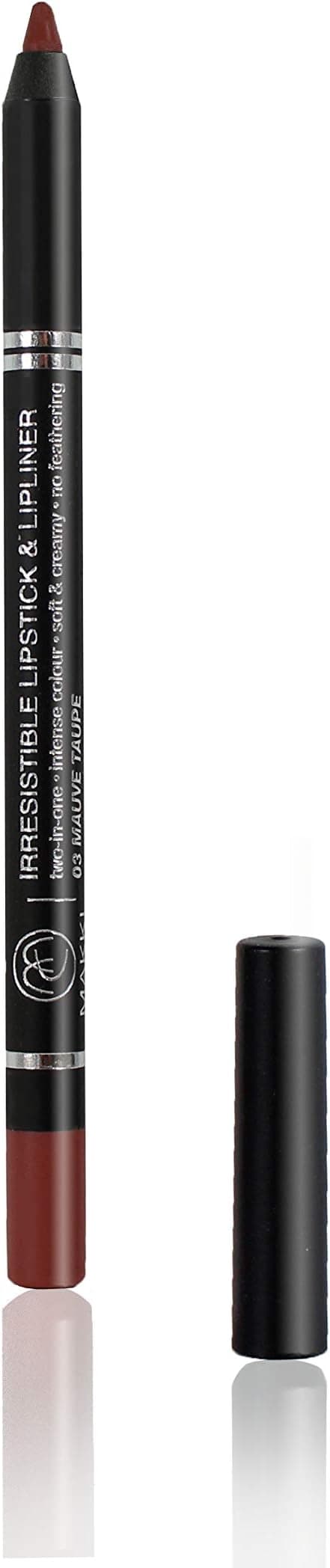 Burgundy Red Makki Irresistible Lipstick Lip Liner pencil intense rich colour finish long stay twoinone soft and creamy no feathering smudgeproof extremely gliding lip art and designer lips