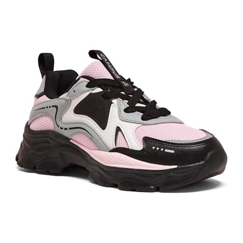 Campus Women's LIGHTINING BLK/B.Pink Sneakers -7UK/India 1 Pair