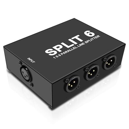 XMSJSIY XLR Splitter Mic Splitter Box 1IN6OUT6IN1OUT 1 Female to 6 Male XLR Converter 6 Channel Mic Parallel Line Selector Connector for Professional Audio Recording 1 PCS
