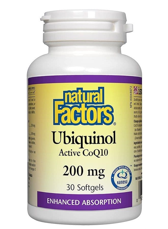 , Ubiquinol Active CoQ10 200 mg, High-Absorption Coenzyme Q10 Supplement for Energy, Heart and Cognitive Support, 30 Count (Pack of 1)