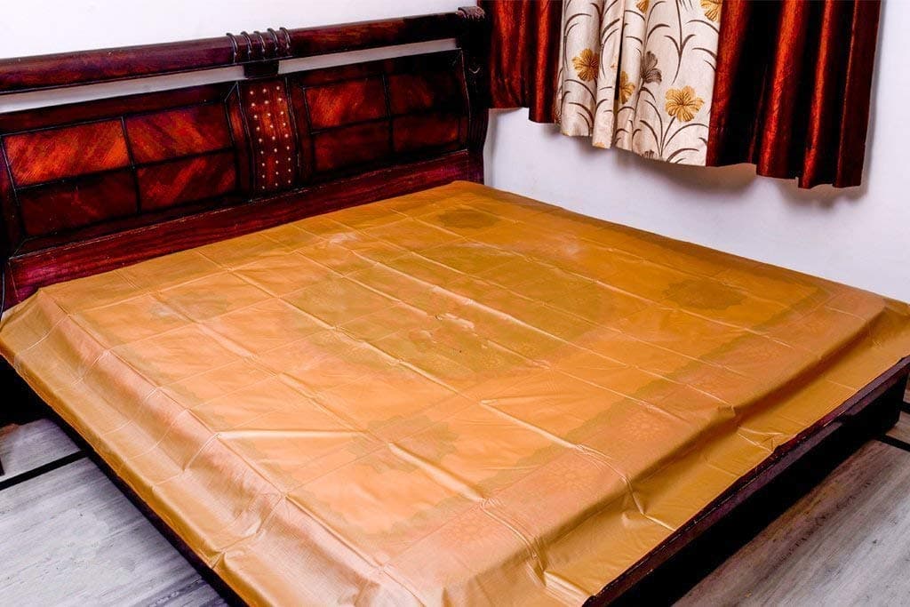 Sharma Clothing Waterproof PVC Mattress Protection Sheet for Baby and Adult Double BedGolden Brown King Size 75 x 65 feet