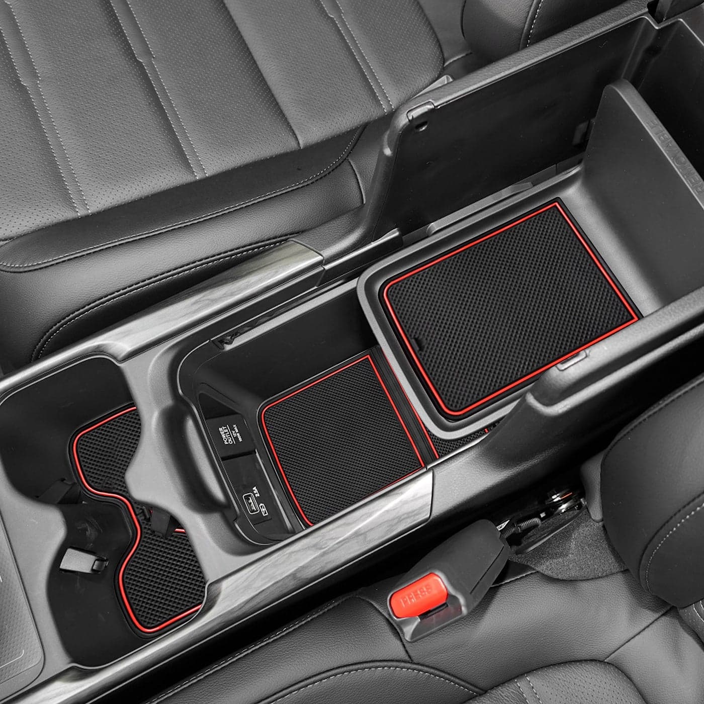SENSHINE for Honda CRV CRV Accessories 2020 2021 2022 Cup Holder Insert Center Console Liner Trim Door Packet Mats NonSlip Anti Dust Premium Custom Interior 20PC Set Red Trim