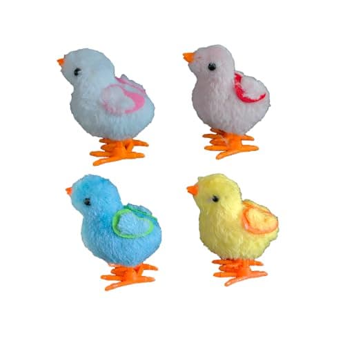 YUERFEILA Bunny and Jumping Chick Toys Easter Wind Up Chick and Chicken Hopping Windup Toy for Kids Toddlers Party Favors Goody Bag Fillers Gifts