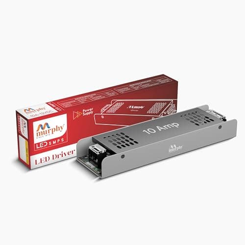 Murphy 10A 12V DC LED Driver (SMPS) | Constant Voltage Power Supply for Indoor LED Strip Lights | Aluminium Body | BIS Approved | Pack of 2 (1-Year Warranty)