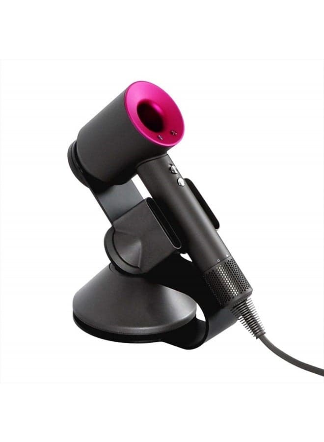 Hairdryer Stand Holder for Dyson,Magnetic Carbon Steel Bracket Power Plug Holder,Bathroom Organizer for Dyson Supersonic Hairdryer, Diffuser and Two Nozzles (Black)