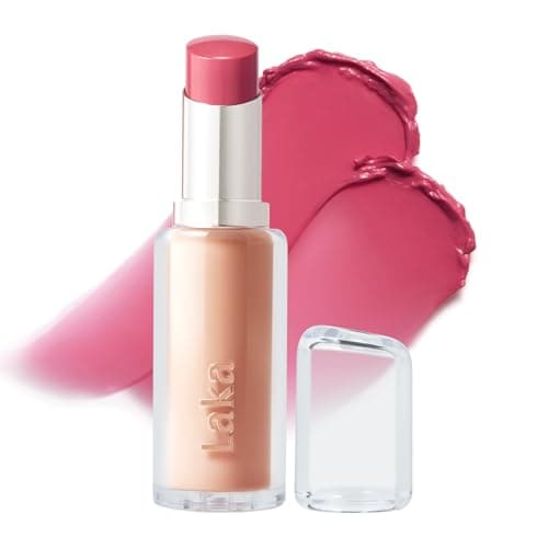 Laka Bonding Glow Lipstick 37g013oz Long Lasting HighShine Lipstick with Rich Color Glassy Finish Vegan KBeauty 215 Lenna