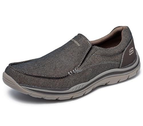 Skechers Men's Expected Avillo Moccasin, Dark Brown, 9 Medium US