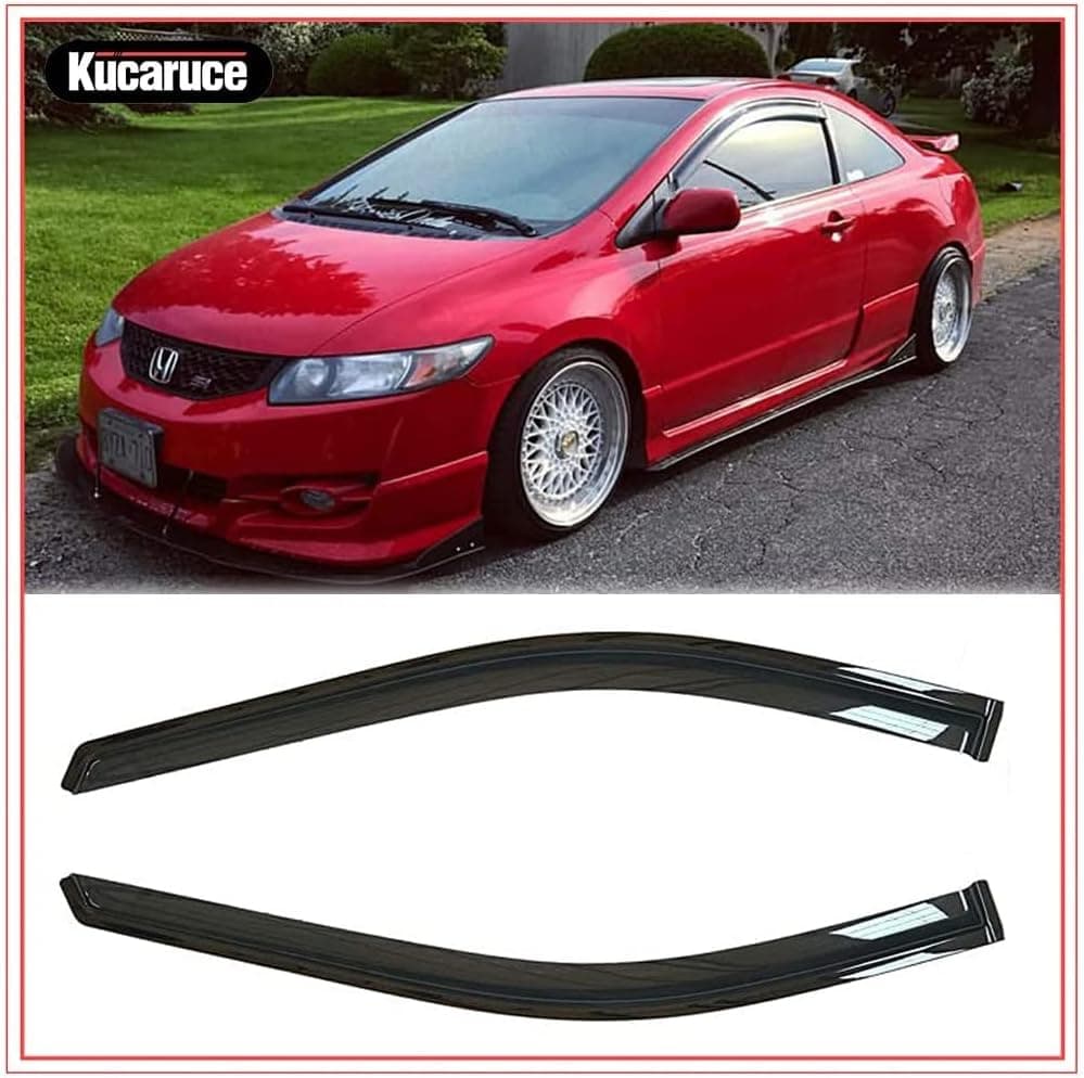 Kucaruce Original Ventvisor 2pcs Vent Shade Window Visors for 2006-2011 Honda Civic 2-Door Coupe