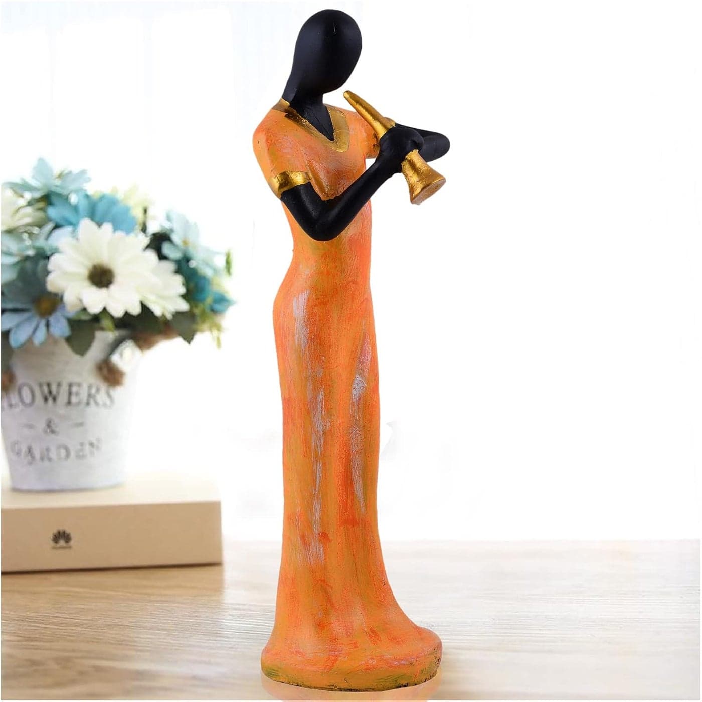 zart Polyresin Lady Shaped Figurine Small Black Golden