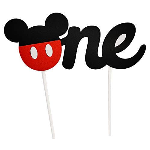 CHuangQi 1st Birthday Cake Topper Happy Birthday Cake Banner Baby Shower Mickey Inspired ONE Cake Topper for Boy Girl 32in x 87in