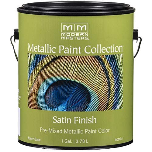 1 gal Modern Masters ME150 Silver Metallic Paint Collection, Satin Water-Based Decorative Metallic Paint