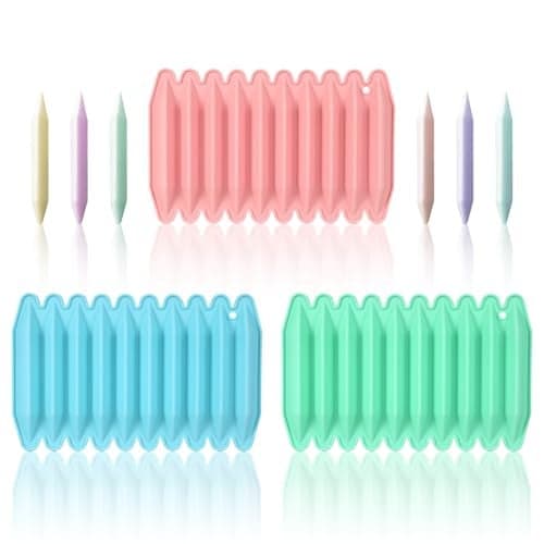 3Pcs Reusable Silicone Crayon Molds 10 Cavity 3D Silicone Oven Safe Crayon Molds Wax Melting Maker for DIY Chocolate Candle Art Projects Recycling NonStick with Assorted Shapes Included