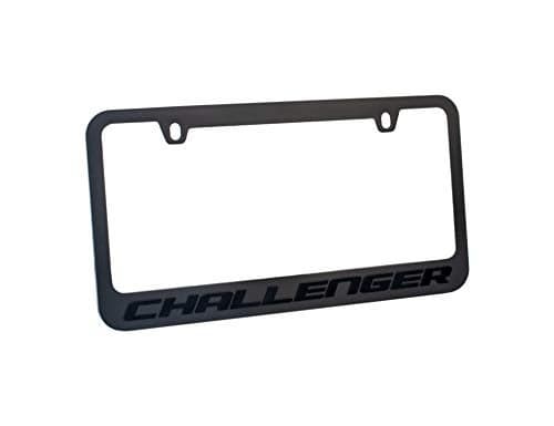 Eurosport Daytona Compatible with Dodge Challenger Stealth Blackout License Plate Frame