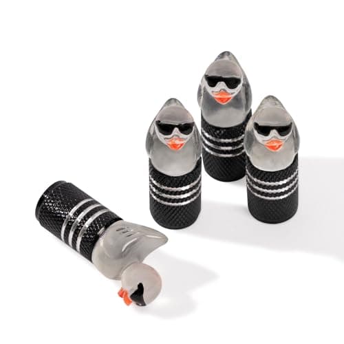 Rislobx 4Pcs Tire Valve Stem Cap Cover for Car SUV Truck Valve Cover with Funny Duck Sunglasses Decorative Tire Valve Caps Wheel Accessories Black Sunglasses Duck