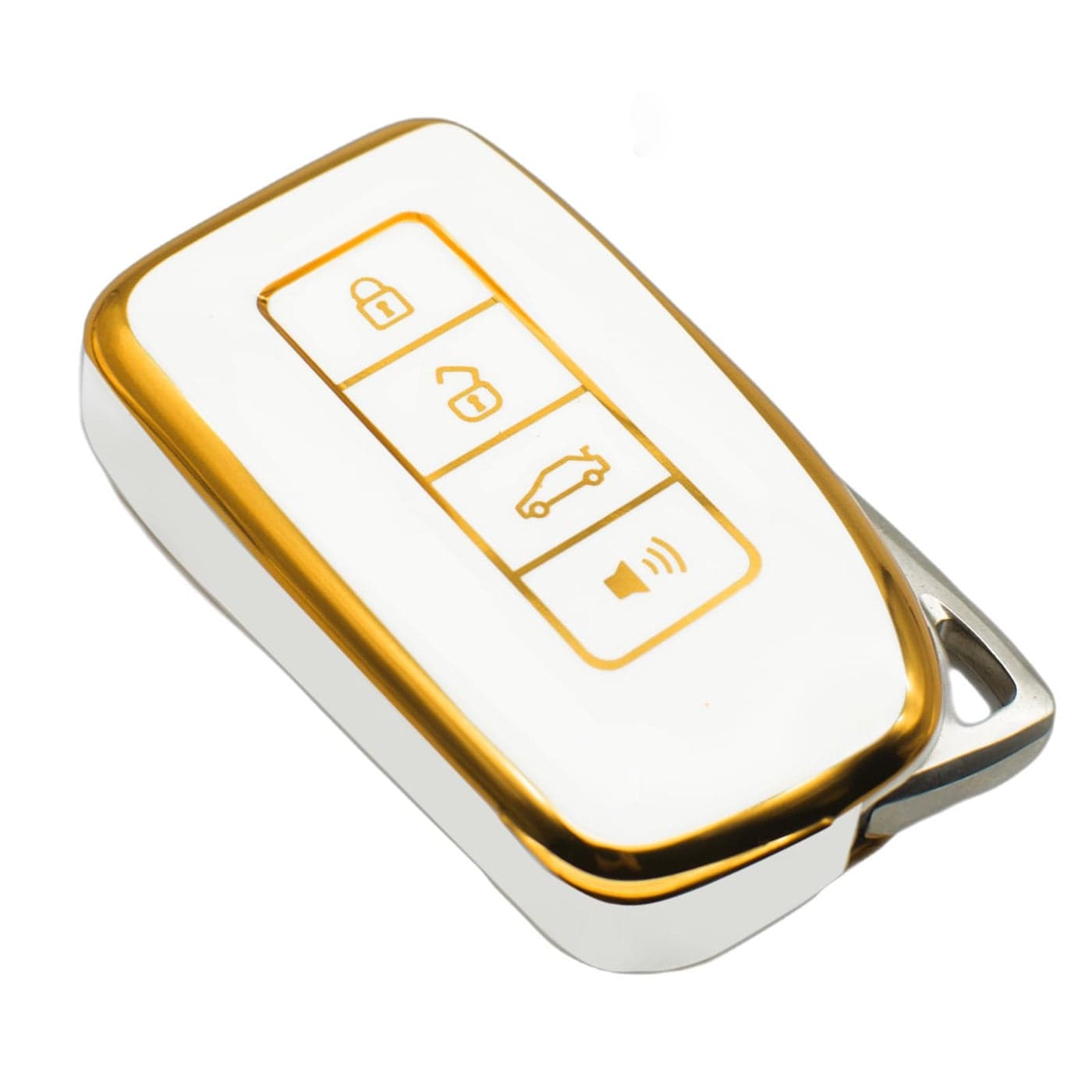 FEYOUN Key Fob Cover Compatible with Lexus RX ES GS LS NX RS GX LX RC LC is Smart 4 Buttons TPU Remote Keyless Key Fob Case Protection Shell Accessories White