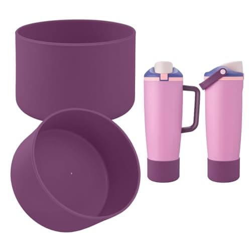 BKBY 2PCS Silicone Boot Compatible with Owala 30oz & 40oz FreeSip Sway Bottles & Tumblers, Protective Anti-Slip Bottom Cover Sleeve for Freesip Sway Tumbler (Eggplant Purple)
