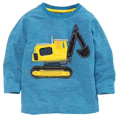 Frogwill Toddler Boys Excavator Long Sleeve Cartoon T Shirts 2t Blue