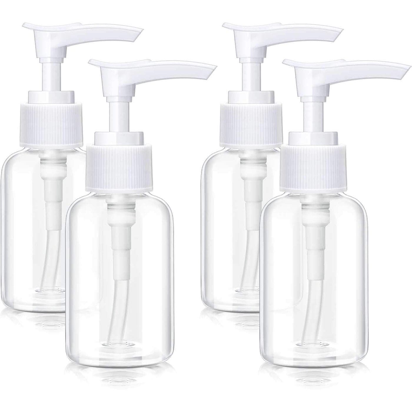 4 Pieces Transparent Travel Pump Bottles Lotion Dispenser Mini Travel Plastic Foamer Bottle Clear Pump Dispenser for Cleaning, Cosmetics Packaging, Shampoo