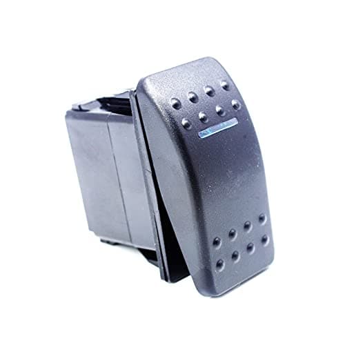 X-Haibei Momentary Rocker Switch Waterproof 12V/24V (ON)-Off 3 PIN Blue LED Lighted for Boat Car Truck Trailer Caravan RV SUV ATV UTV