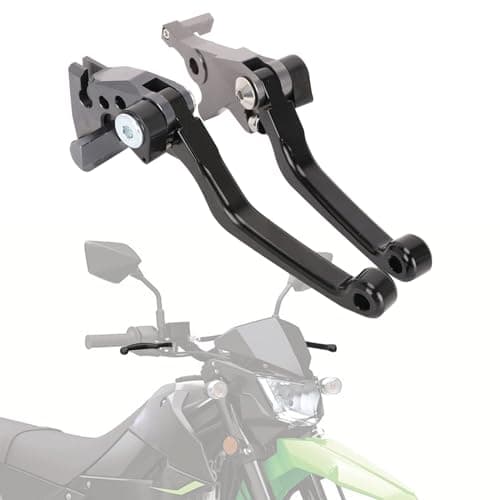 IUVWISN Motorcycle Brake Clutch Lever Pivot Levers Set Adjustable CNC for KLX 300 KLX300 KLX300SM 2024 KLX230 KLX230R KLX230SM 2023 KLX250 0820 KLX125 1016 Dirt Pit Bike Black