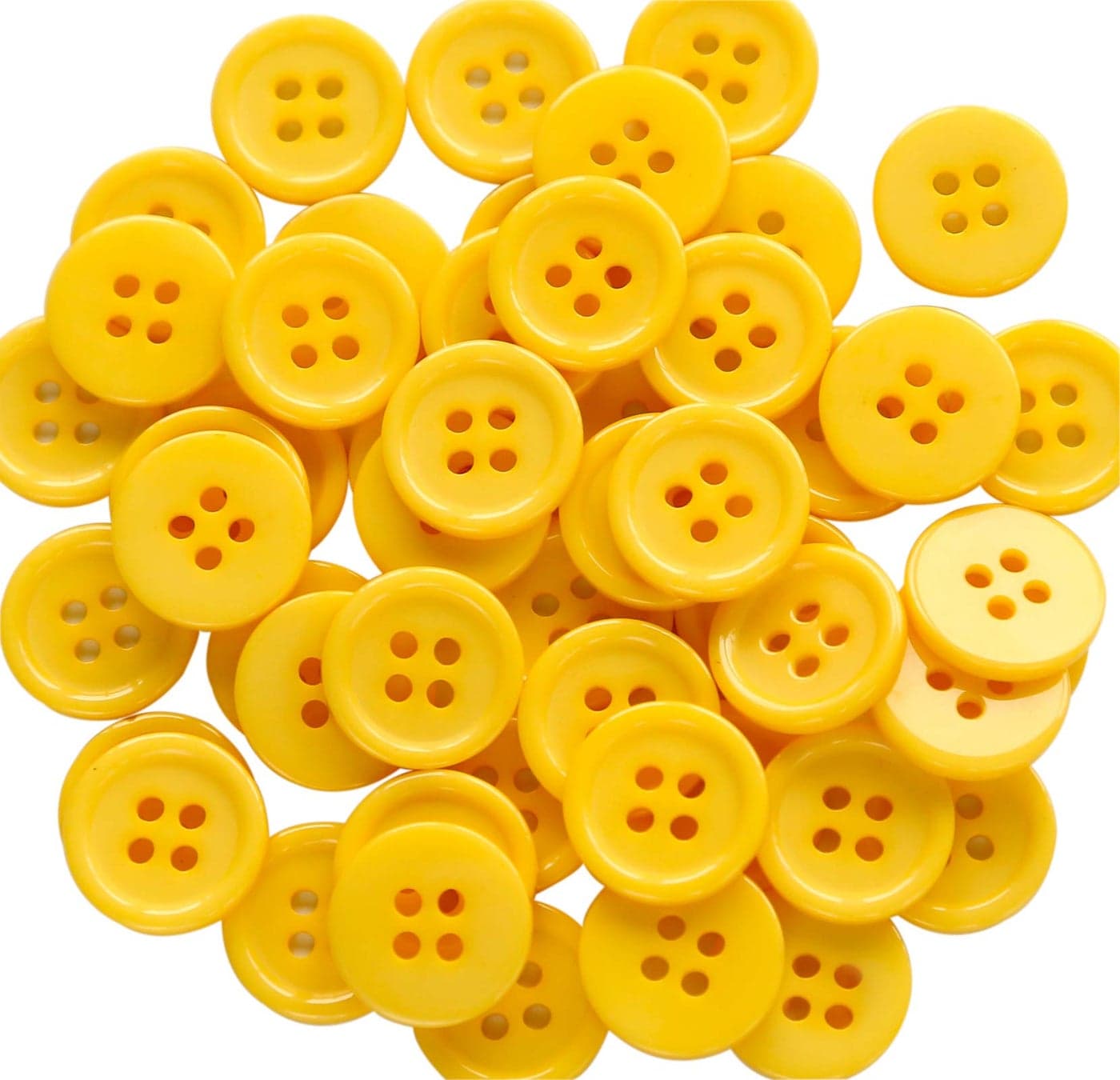 GANSSIA 58 Inch 15mm Yellow Color Buttons Sewing Round Flatback Button DIY Crafts Pack of 160 PCS