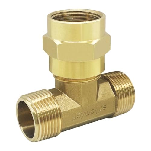 Joywayus 34 Inch NPT Brass Pipe Fitting Barstock Tee 3 Way 34 NPT Male x 34 NPT Female x 34 NPT Male Hose Fitting