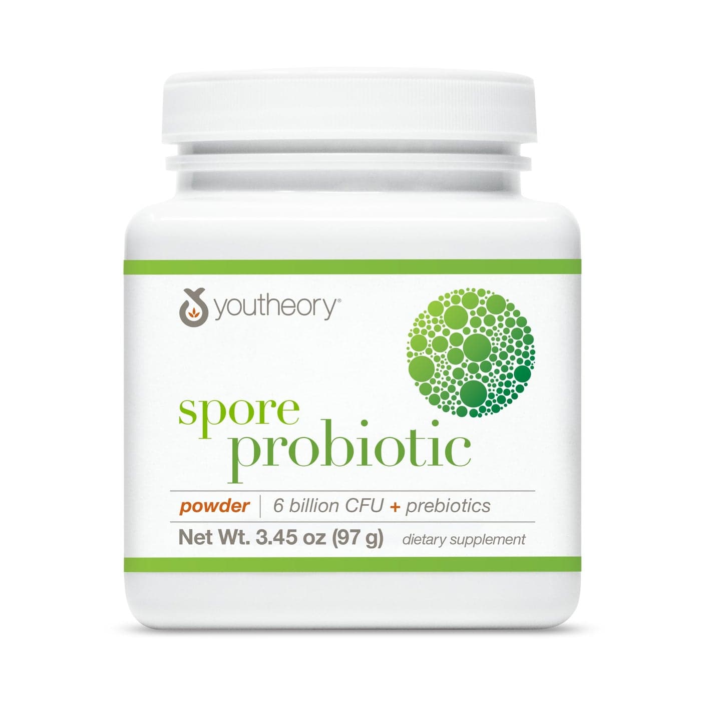 Youtheory Spore Probiotic Powder Vegan Gut Health Supplement for Men Women 6 Billion CFU Dairy Soy Gluten Free 345 oz