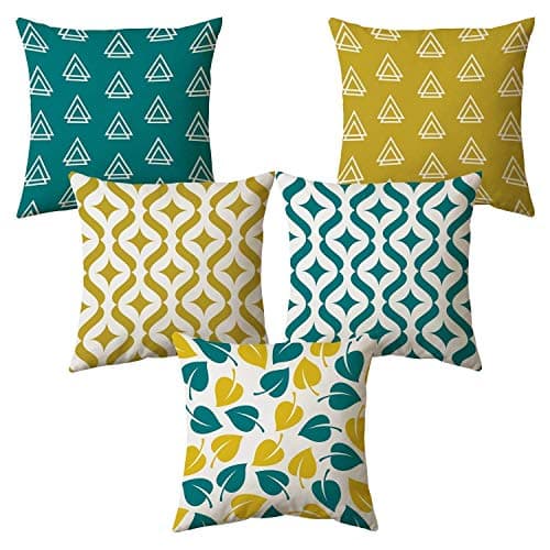AEROHAVEN Jute 120TC Cushion Cover, 24 Inch x 24 Inch, Multi Color, 5 Pieces