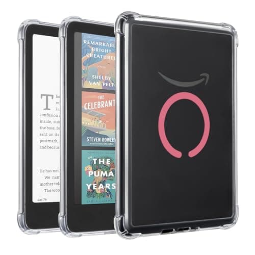 iDLEHANDS Magnetic Clear Case for 7" Kindle Paperwhite 12th Gen 2024 and Kindle Colorsoft - with AirBag Compatible with iPhone MagSafe, for Samsung/Belkin/Anker Wireless Charging Pads, Rose