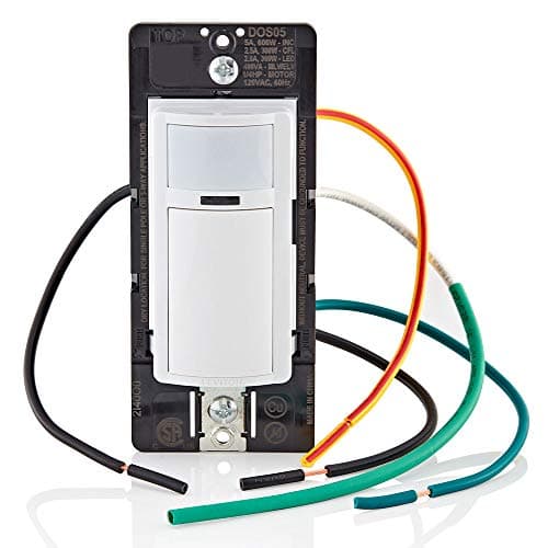 Leviton Motion Sensor Light Switch Motion Activated AutoOnAutoOff or ManualOn 5A No Neutral Wire Required Single Pole or 3Way DOS051LZ WhiteIvoryLight Almond