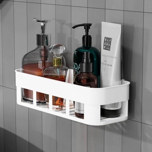 Claiez Plastic Bathroom Organiser, Self Adhesive Bathroom Shelf for Wall, Washroom Organizer, Bathroom Rack Stand Without Drilling (1 Pcs)