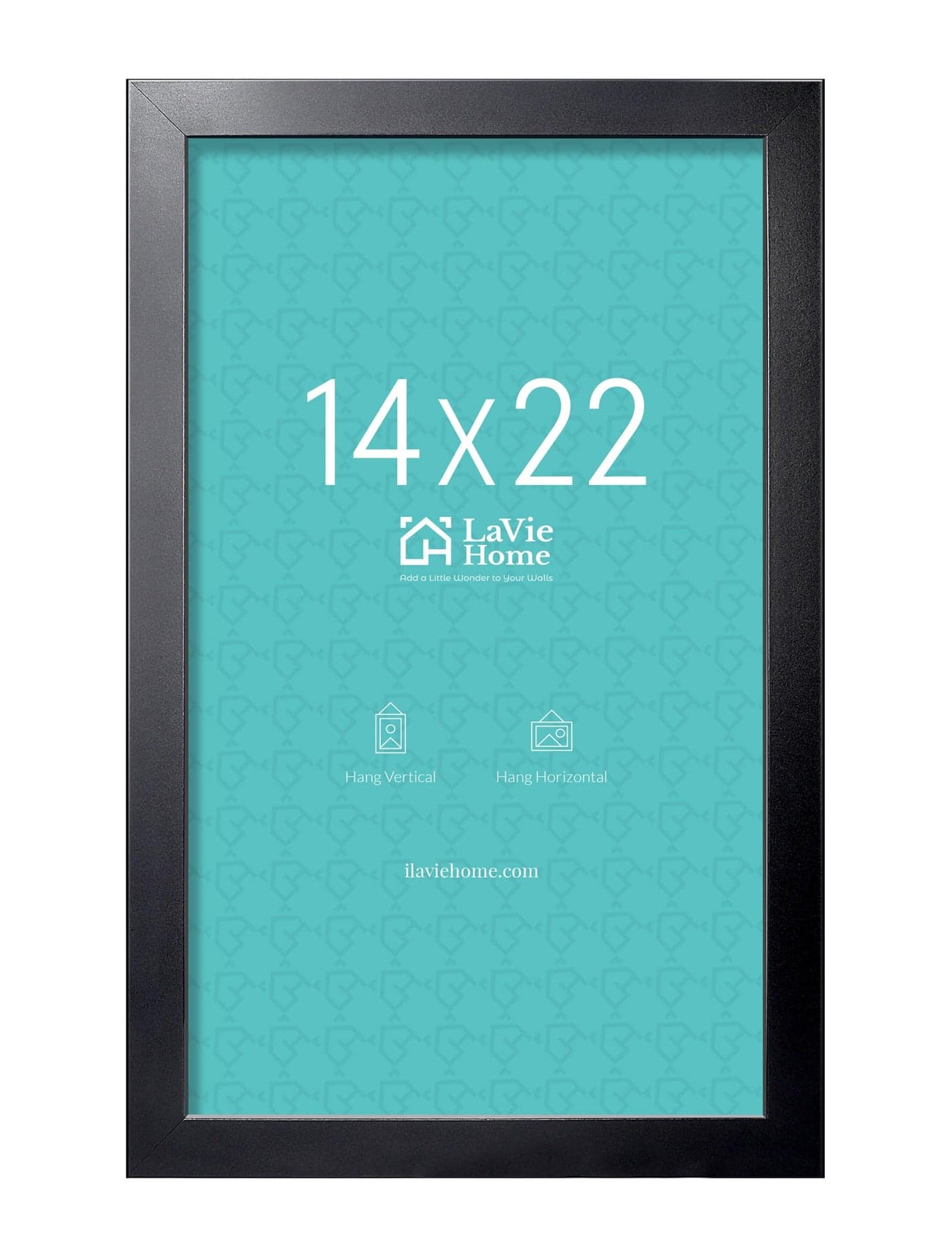 LaVie Home 14x22 Picture Frame Black Poster Frame, Stable and Sturdy Frame and Polished Plexiglass, Horizontal and Vertical Format of The Walls 1 Pack